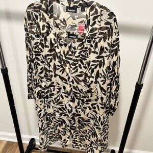 Floral Brown and Cream Button down with matching top